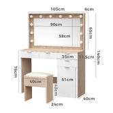 Hoxton Room 2 Piece Zeta Dressing Table &amp; Stool Set