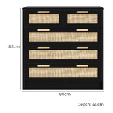 Hoxton Room Angus 5 Drawer Rattan Dresser