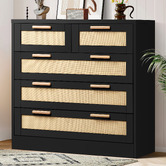 Hoxton Room Angus 5 Drawer Rattan Dresser