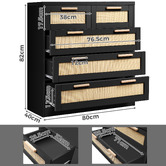 Hoxton Room Angus 5 Drawer Rattan Dresser