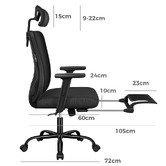 Hoxton Room Ares High Back Office Chair with Footrest