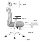 Hoxton Room Ares High Back Office Chair with Footrest