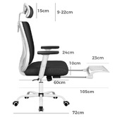 Hoxton Room Ares High Back Office Chair with Footrest