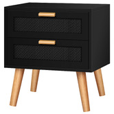 Hoxton Room Valentin 2 Drawer Rattan Bedside Table
