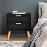 Hoxton Room Valentin 2 Drawer Rattan Bedside Table