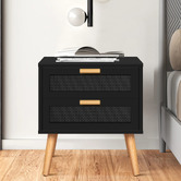 Hoxton Room Valentin 2 Drawer Rattan Bedside Table