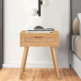Hoxton Room Valentin 1 Drawer Rattan Bedside Table