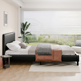 Hoxton Room Black Kyle Faux Leather Bed
