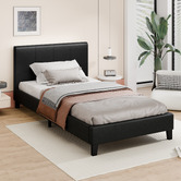 Hoxton Room Black Kyle Faux Leather Bed
