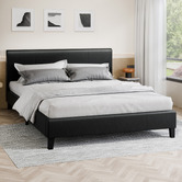 Hoxton Room Black Kyle Faux Leather Bed