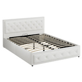 Hoxton Room White Hoyce Faux Leather Gas Lift Bed