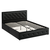 Hoxton Room Black Hoyce Faux Leather Gas Lift Bed