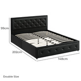 Hoxton Room Black Hoyce Faux Leather Gas Lift Bed