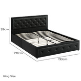 Hoxton Room Black Hoyce Faux Leather Gas Lift Bed