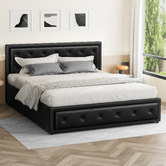 Hoxton Room Black Hoyce Faux Leather Gas Lift Bed