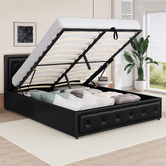 Hoxton Room Black Hoyce Faux Leather Gas Lift Bed