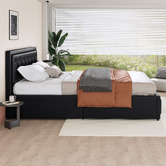 Hoxton Room Black Hoyce Faux Leather Gas Lift Bed