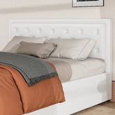 Hoxton Room White Hoyce Faux Leather Gas Lift Bed