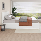 Hoxton Room White Hoyce Faux Leather Gas Lift Bed