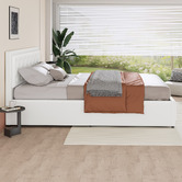 Hoxton Room White Hoyce Faux Leather Gas Lift Bed