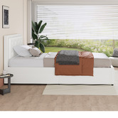 Hoxton Room White Hoyce Faux Leather Gas Lift Bed