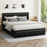 Hoxton Room Black Hoyce Faux Leather Gas Lift Bed