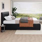 Hoxton Room Black Hoyce Faux Leather Gas Lift Bed