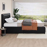 Hoxton Room Black Hoyce Faux Leather Gas Lift Bed