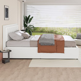 Hoxton Room White Hoyce Faux Leather Gas Lift Bed