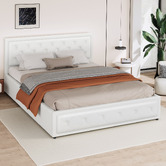 Hoxton Room White Hoyce Faux Leather Gas Lift Bed