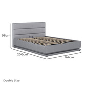 Hoxton Room Grey Alpine Upholstered Gas Lift Storage Bed with LED