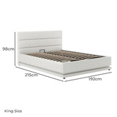 Hoxton Room White Alpine Boucle Gas Lift Storage Bed with LED