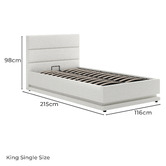 Hoxton Room White Alpine Boucle Gas Lift Storage Bed with LED