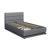 Hoxton Room Grey Alpine Upholstered Gas Lift Storage Bed with LED