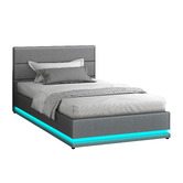 Hoxton Room Grey Alpine Upholstered Gas Lift Storage Bed with LED