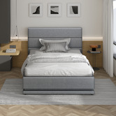 Hoxton Room Grey Alpine Upholstered Gas Lift Storage Bed with LED