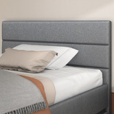 Hoxton Room Grey Alpine Upholstered Gas Lift Storage Bed with LED