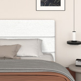 Hoxton Room White Alpine Boucle Gas Lift Storage Bed with LED