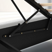 Hoxton Room White Alpine Boucle Gas Lift Storage Bed with LED