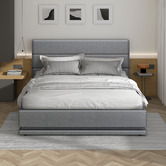Hoxton Room Grey Alpine Upholstered Gas Lift Storage Bed with LED