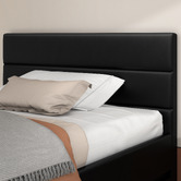 Hoxton Room Black Alpine PU Leather Gas Lift Storage Bed with LED