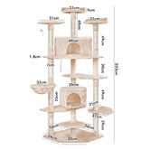 Hoxton Room 202cm Fir Wood &amp; Plush Cat Scratching Tree