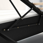 Hoxton Room White Caledon PU Leather Gas Lift Storage Bed with LED