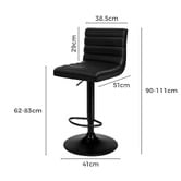 Hoxton Room Black Tristan Faux Leather Adjustable Barstools
