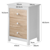Hoxton Room Geoffrey 3 Drawer Bedside Table