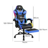 Hoxton Room Delina LED Massage &amp; Gaming Chair with Footrest