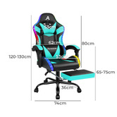 Hoxton Room Delina LED Massage &amp; Gaming Chair with Footrest