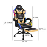Hoxton Room Delina LED Massage &amp; Gaming Chair with Footrest