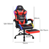 Hoxton Room Delina LED Massage &amp; Gaming Chair with Footrest
