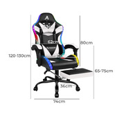 Hoxton Room Delina LED Massage &amp; Gaming Chair with Footrest